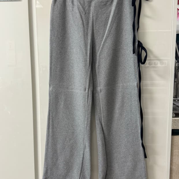 LOSESLEEPOVER 회색 끈 장식 밴딩 팬츠