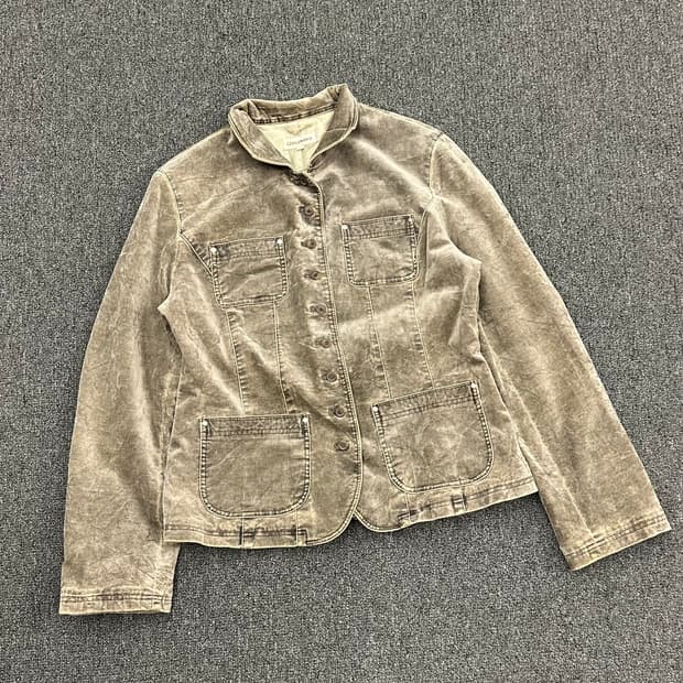 1)Japanese vintage 여성 스웨이드 버튼업 자켓