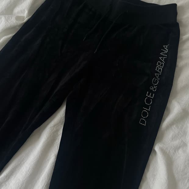 돌체앤가바나 빈티지 로우라이즈 벨벳 부츠컷 팬츠 