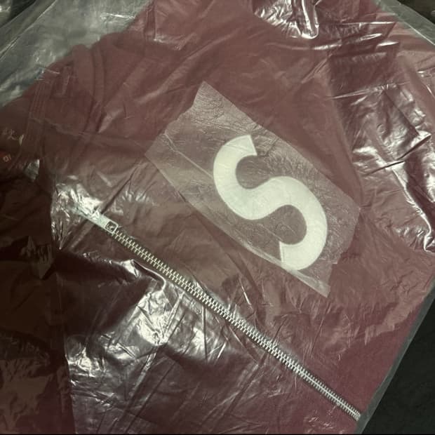 슈프림 S 로고 집업 후드 스웨트셔츠 마룬 - 24FW