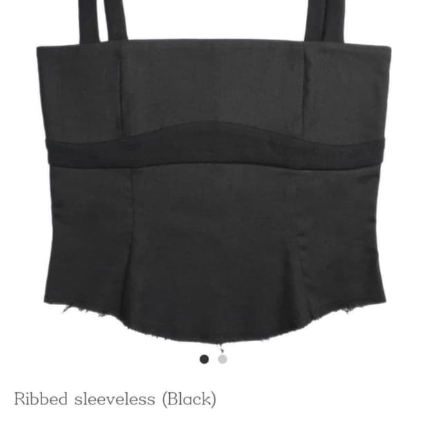 본네 Ribbed sleeveless (Black) 2사이즈