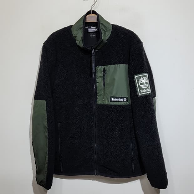 (M) 팀버랜드 플리스 점퍼 블랙 뽀글이 후리스 자켓 