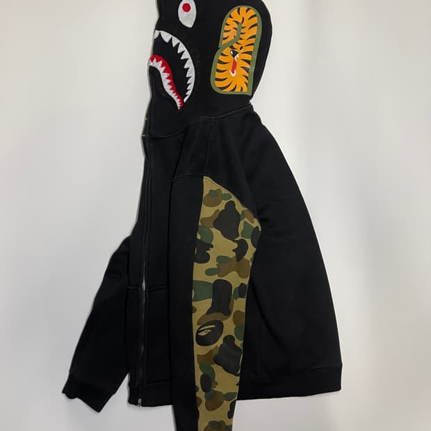 베이프 샤크 후드집업 블랙 L