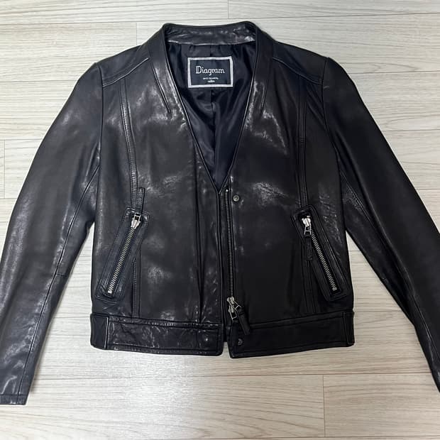 램스킨 노카라 라이더 자켓 s