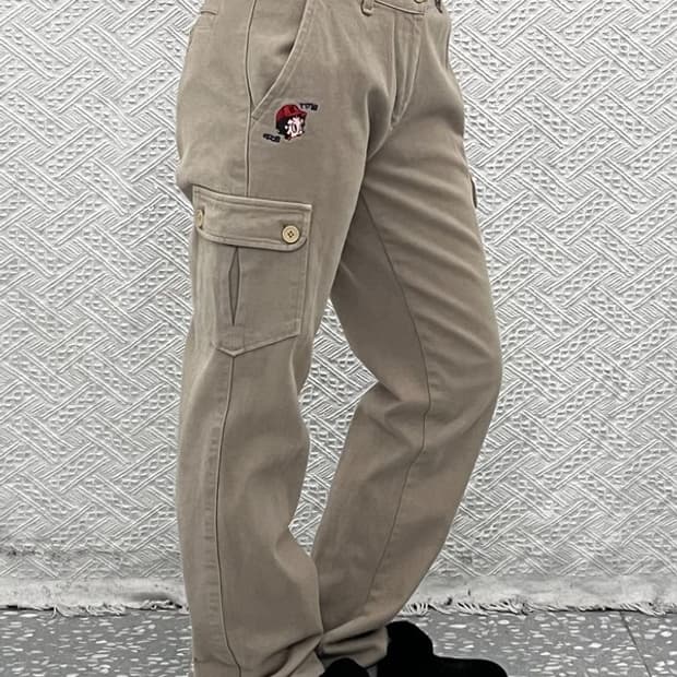 베티붑 빈티지 키치 자수패치 카고팬츠 면바지 27인치 C09527