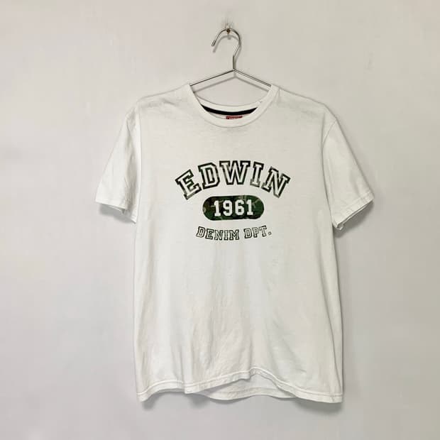 EDWIN 에드윈 카모 프린팅 y2k 반팔티 남녀공용 티셔츠 L