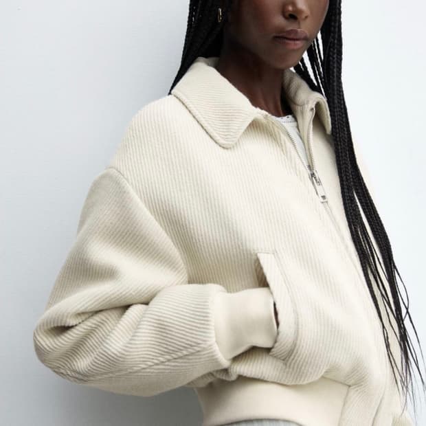 Mango 텍스처드 보머 자켓 XS