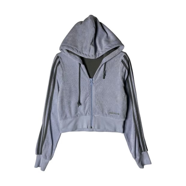 [Adidas] 아디다스 크롭 벨벳 후드 트랙탑 자켓