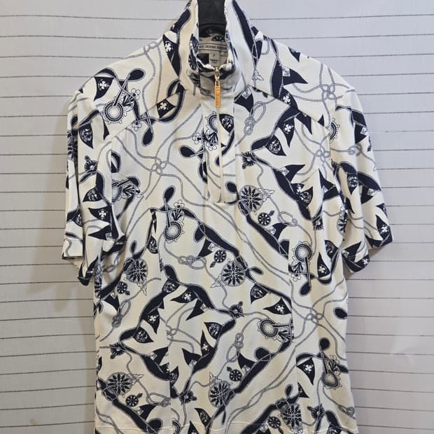 ST. JOHN SPORT 마린 패턴 반팔 티셔츠 P