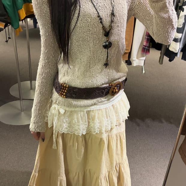 S)DKNY vintage 여성 보헤미안 v넥 니트