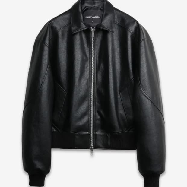 도프제이슨 오버사이즈 팬텀 레더 자켓 BLACK