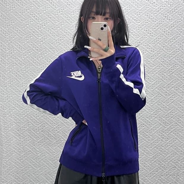 나이키 올드스쿨 레트로 Y2K 딥퍼플 져지 집업 100 C10932