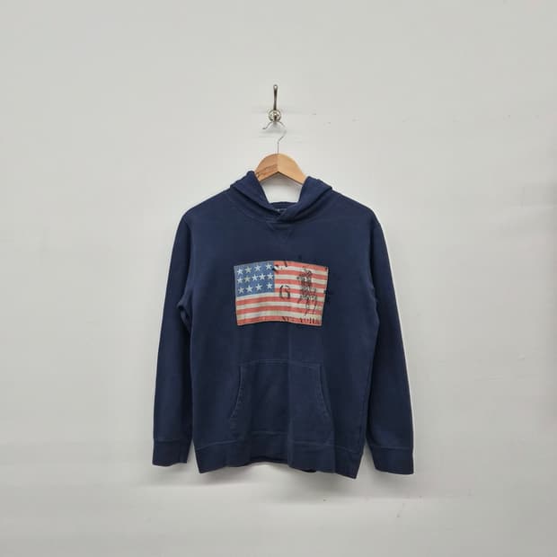 폴로 랄프로렌 성조기 네이비 후드티 남성 L
