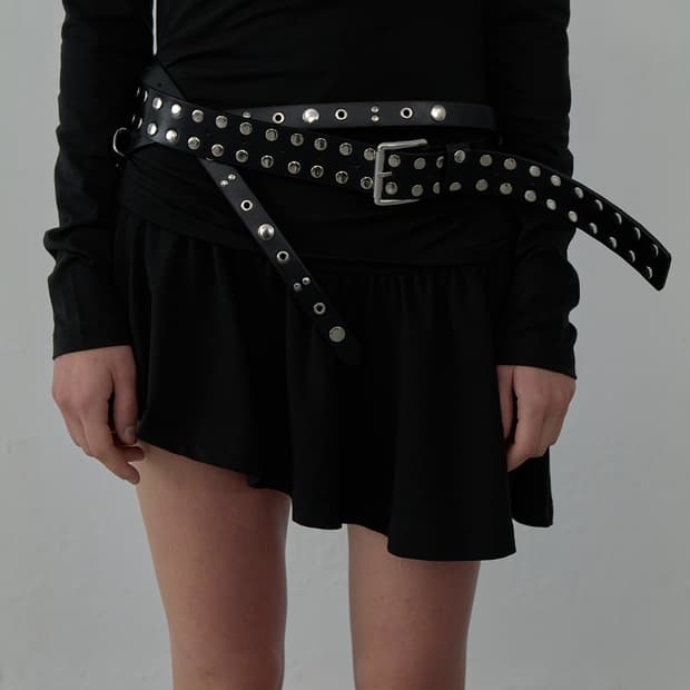 LCDC DOUBLE STUDDED LEATHER BELT / 새상품