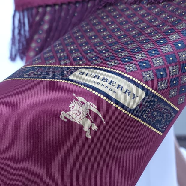 버버리 남성 실크스카프