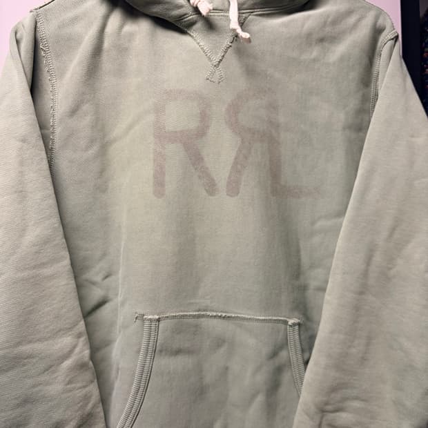 RRL 더블알엘 후드티 랜치 로고 티셔츠 페이디드 민트 M