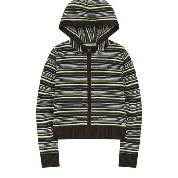 코이세이오 소프트 니트 집업 스트라이프