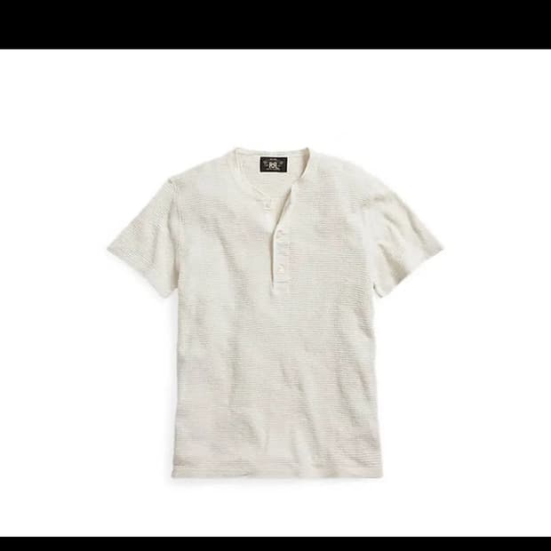 Rrl 와플니트 화이트 반팔 L