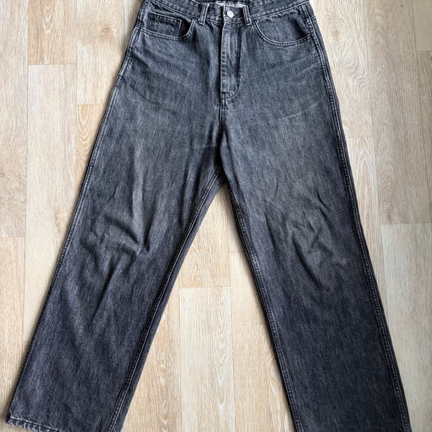 유스 와이드데님 흑청 s