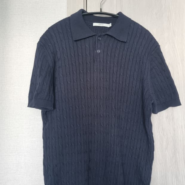 케이블 카라 반팔티