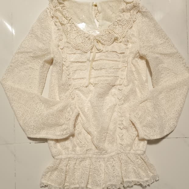 리즈리사 니트 레이스 탑