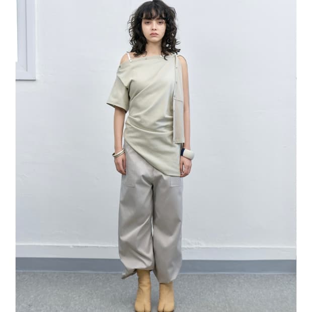 타일즈 tiles 스냅 하프 슬리브 세이지 snap half sleeve