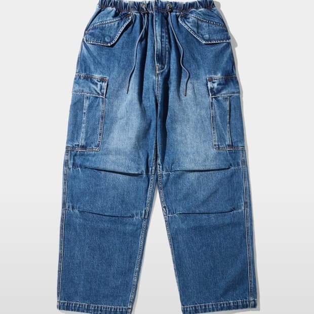 아웃스탠딩 M65 와이드 데님 카고 팬츠