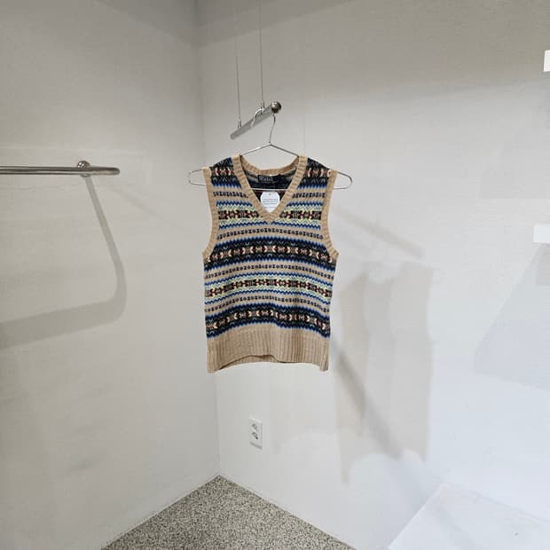 폴로랄프로렌 패턴 캐시미어 니트 조끼