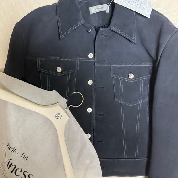 웨이비니스 스틸 크롭 스웨이드 트러커 네이비 2