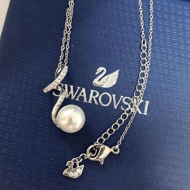 스와로브스키 진주 큐빅 목걸이