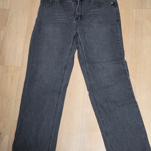 토피 데님 팬츠 그레이