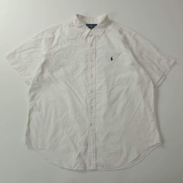 CJ233 2XL 폴로 클래식핏 90s 홍콩판 화이트 반팔 셔츠 남방