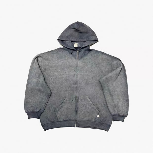 빈티지 Russell Faded Zip-up Hoodie