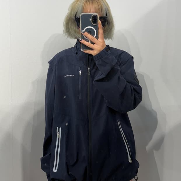 L 몽벨 네이비 윈드브레이커 바람막이 자켓