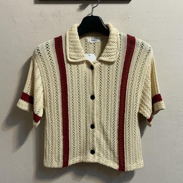 스튜디오 톰보이 크로셰 반팔 가디건