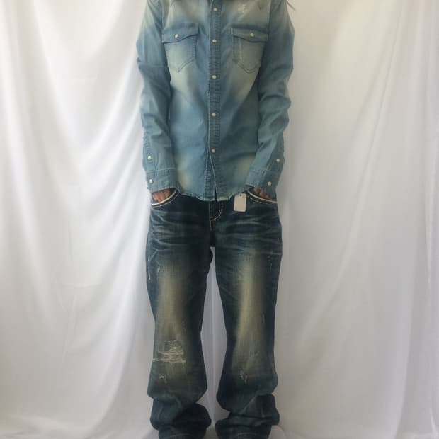 In the attic damage denim shirt