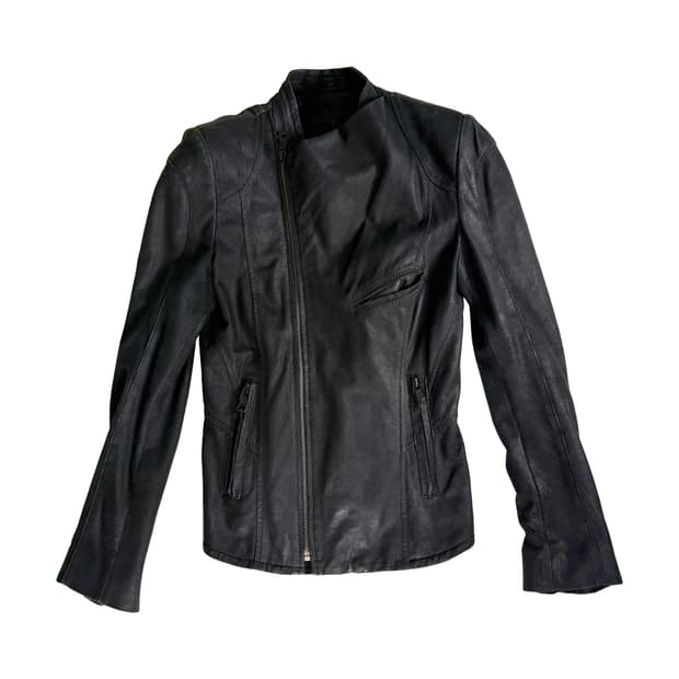 시스템 여성 사선 양가죽 자켓 (릭오웬스맛) 55사이즈