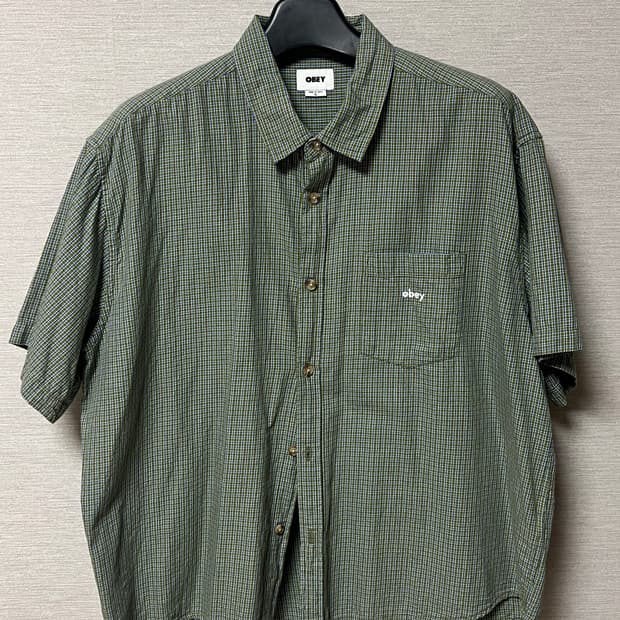 오베이 반팔 체크 셔츠  OBEY BIGWIG PROOF WOVEN