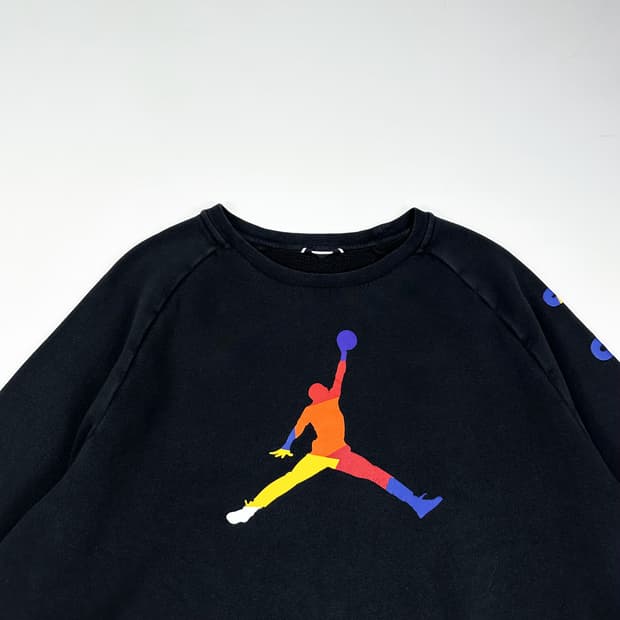 조던 점프맨 사이드라인 블랙 맨투맨 (XL)