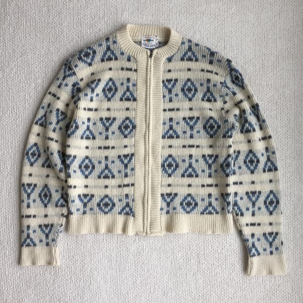 60‘s 모헤어 아즈텍 집업 가디건