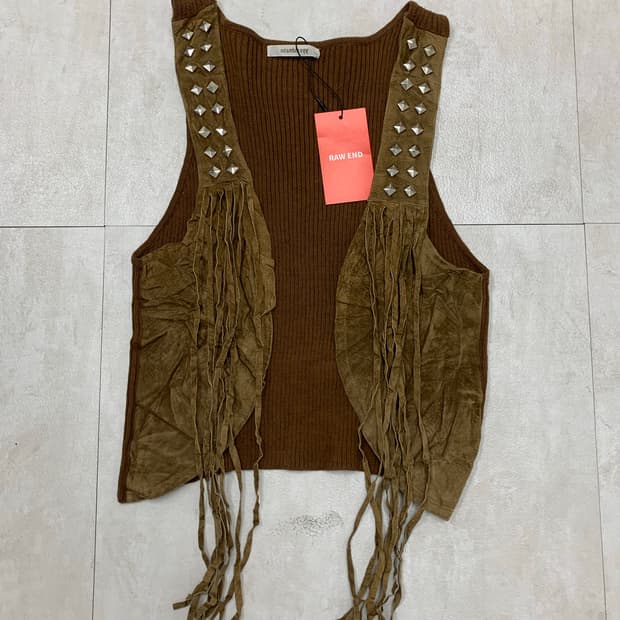 Scramble egg 큐빅 디테일 웨스턴 베스트 #506