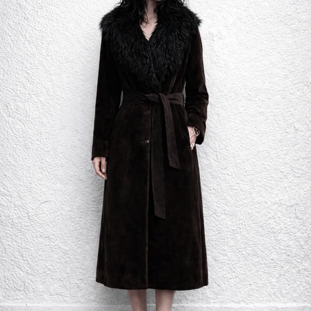 MAP & CO – Fur Collar Suede Long Coat