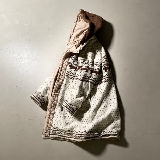 90’s Vintage Reversible Knit Hood Jacket