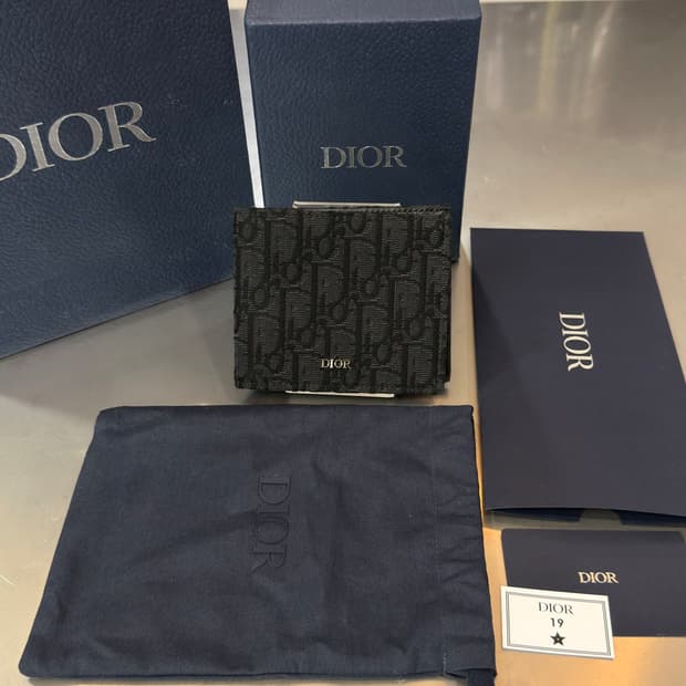 [리오브] 디올 오블리크 자카드 반지갑