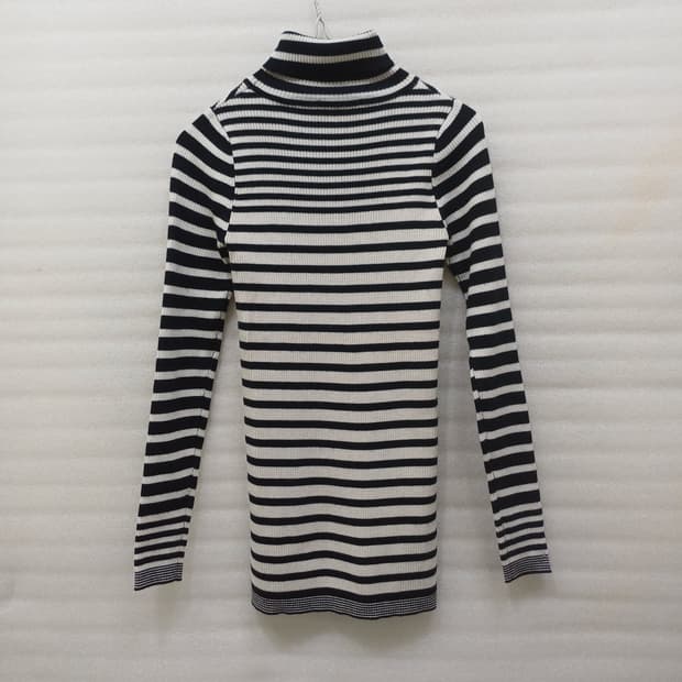 산드로 이너 목폴라 골지 니트 블랙 단가라 여성 XS S 사랑봉봉