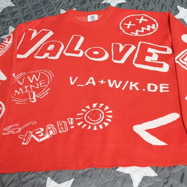 뱀파이어위켄드 오버핏 라운드 혜비 니트 스웨터 오렌지 (F)