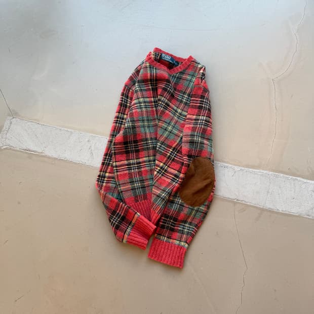 폴로 랄프로렌 체크 니트 스웨터