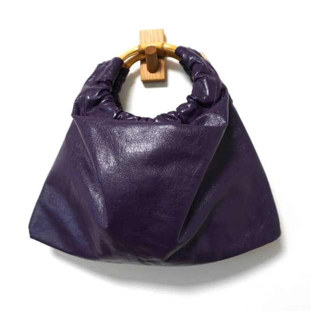 꼼데가르송 대나무 핸들 레더 호보백