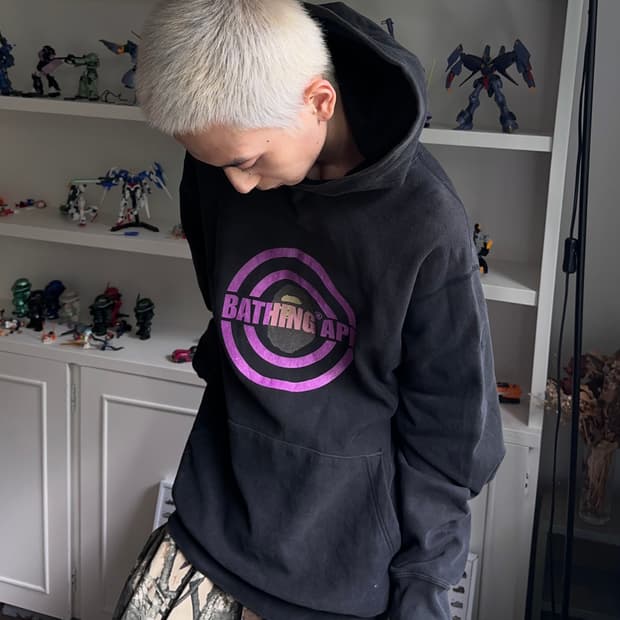 Bape 서클 로고 루지 후드