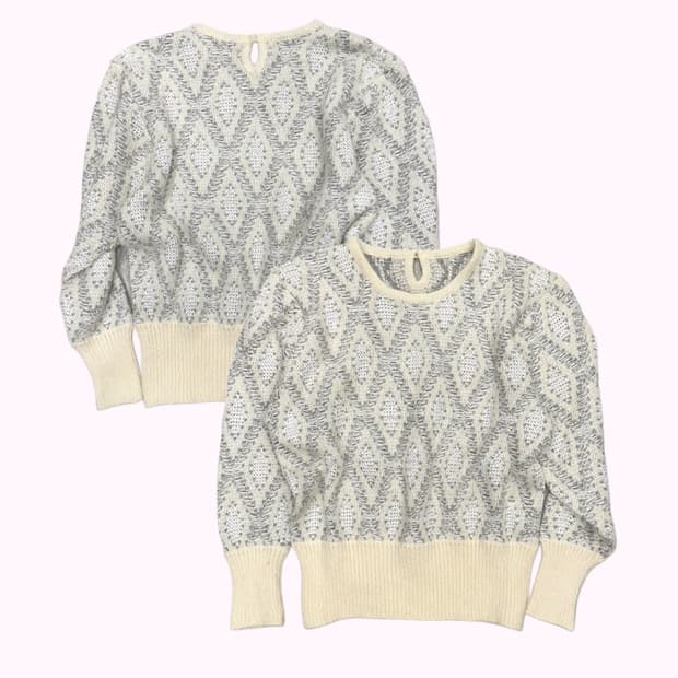 hairy wool pattern crop knit